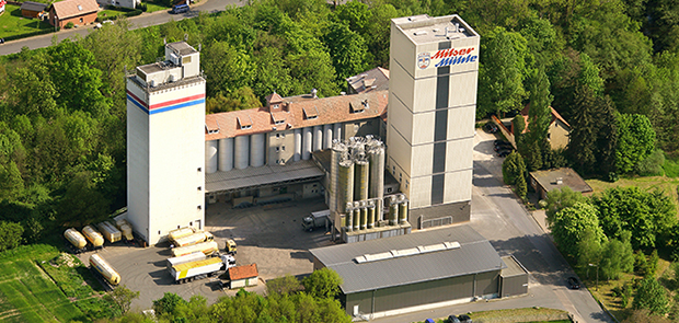 Luftaufnahme der Milser Mühle in Bielefeld